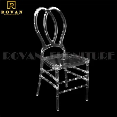 كراسي زفاف من الراتنج على شكل فراشة شفافة