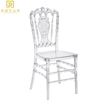 كرسي زفاف ملكي شفاف من الراتنج PC